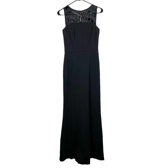 Lauren Ralph Lauren‎ Black Beaded Full Length Gown Size 2 - Picture 2 of 14